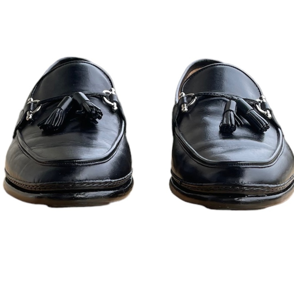 Bruno Magli Bologna Men’s Black Leather Tassel Loafers Size 9M Shoes